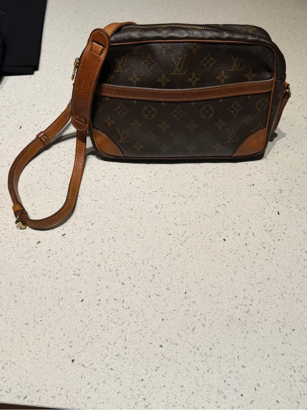 Louis Vuitton Monogram Crossbody Bag in Brown and Tan